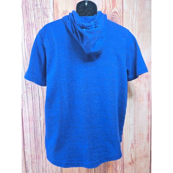 Under Armour Mens Loose Fit Blue Short Sleeve Hoodie Large - Picture 2 of 9
